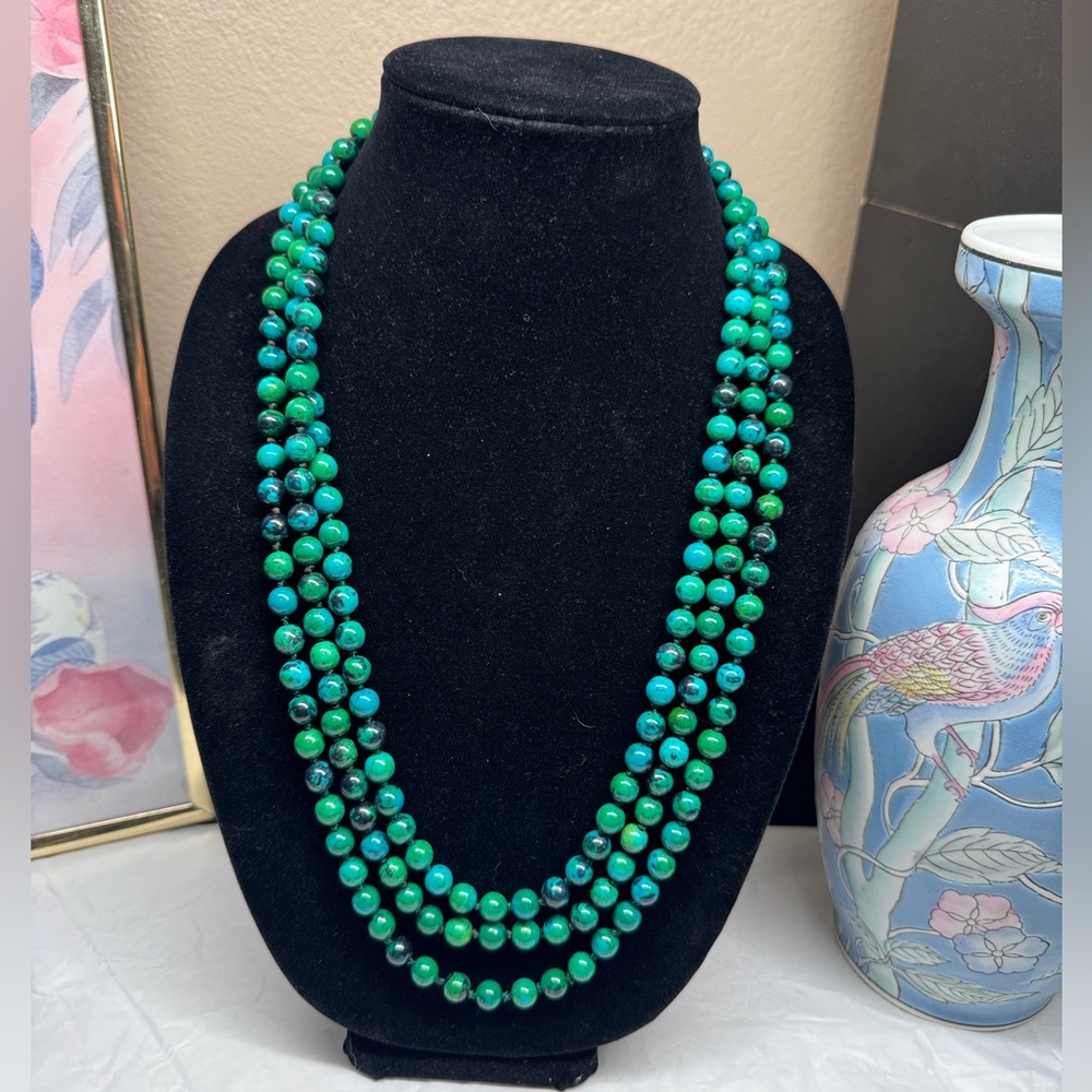 Chrysocolla gemstone necklace
